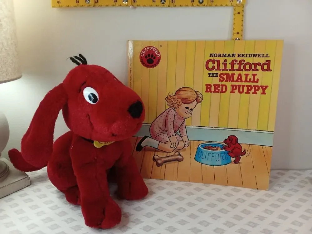 Clifford Big Red Dog 7” And Book The Small Puppy SCHOLASTIC 2000 Vintage